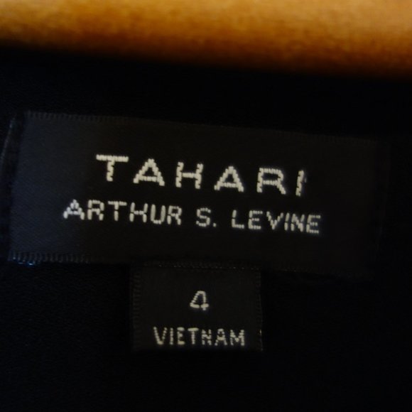 TAHARI Blue & Black Sheath Dress Size 4 - Picture 7 of 8